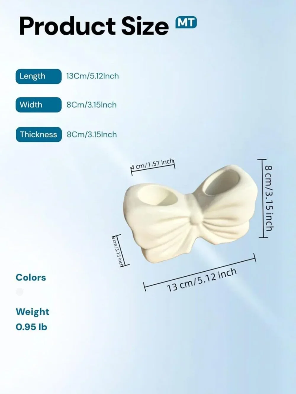 Cute Ceramic Bowtie Toothbrush Holder - 2 Slots, Quick Dry Bathroom Decor